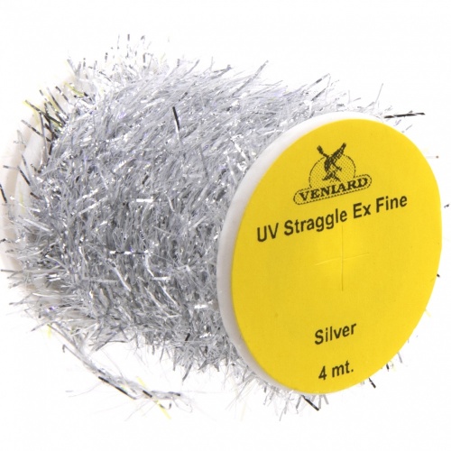 Veniard Uv Straggle Chenille Extra Fine (4M) Silver Fly Tying Materials (Product Length 4.37 Yds / 4m)